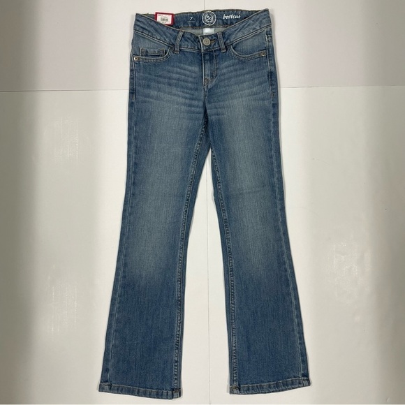 NWT SO Bootcut Adjustable Waist Girls Blue Jeans Size 7 - Picture 2 of 10